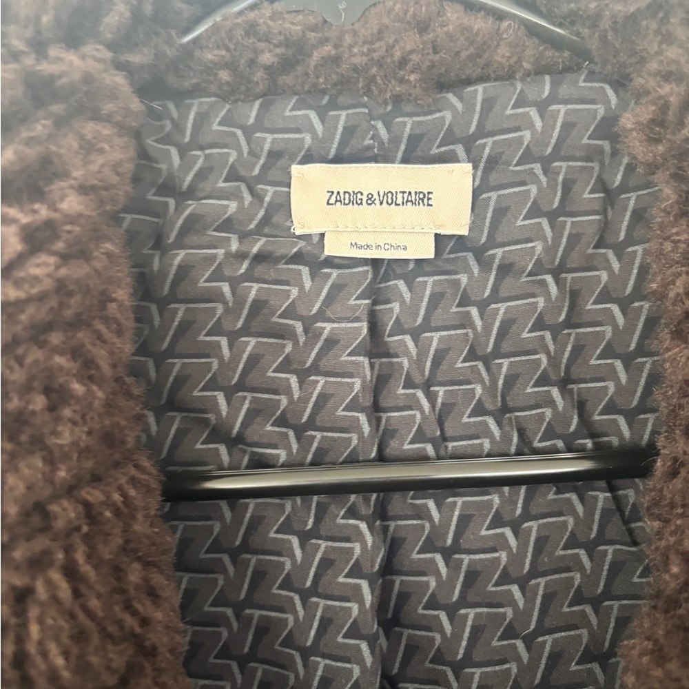 Zadig & Voltaire Dark Brown Teddy Jacket - Picture 12 of 16